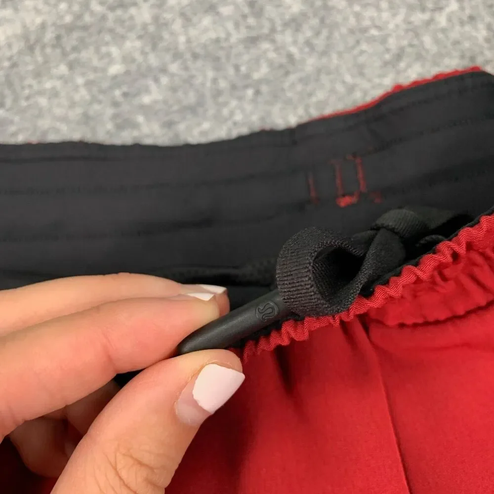 Lululemon Swim Shorts Mens S Small‎ Ruby Red Channel Cross Brief Lined Trunks